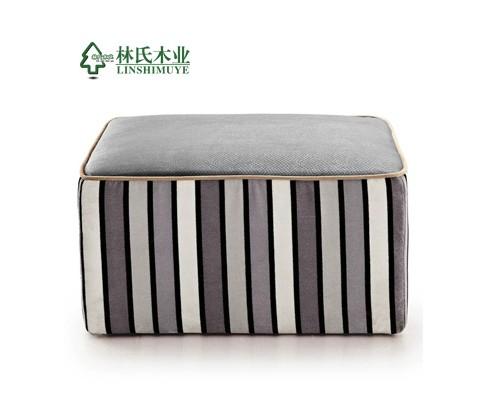 林氏木业现代沙发 客厅布艺脚踏 现代绒布