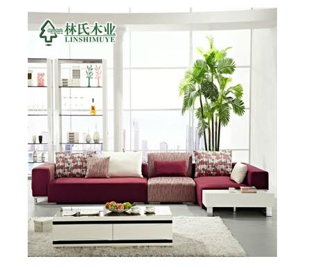 林氏木业布艺沙发 小户型客厅储物转角组合