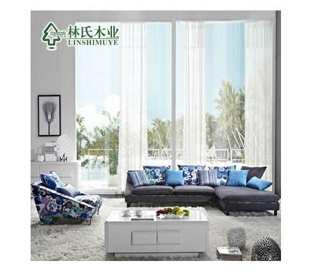 林氏木业现代布艺沙发 地中海组合转角沙发