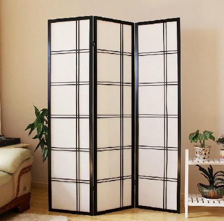 不对称无纺布实木屏风 家居客厅时尚玄关隔断