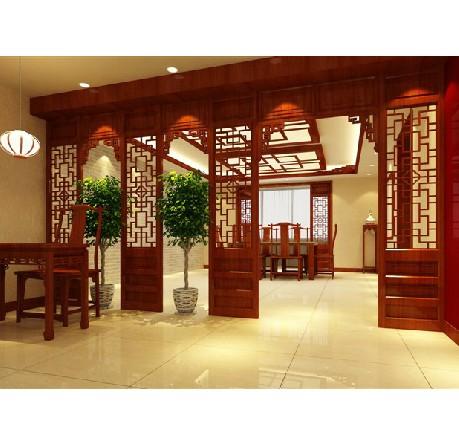 玄关背景墙 门窗 实木花格 客厅玄关落地罩