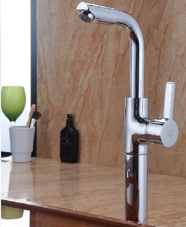 铜水龙头 艺术盆龙头 台上盆 七字小弯