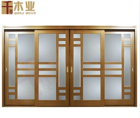 全实木玻璃门烤漆门四推拉隔断门