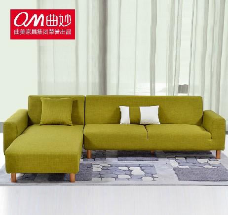 曲妙曲美家具 环保布艺沙发 转角沙发 