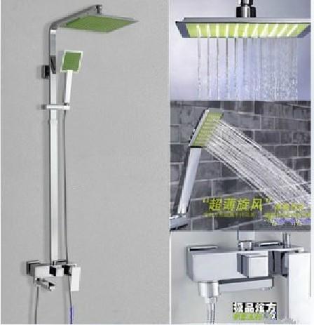 全铜双花洒沐浴方形冷热龙头升降花洒