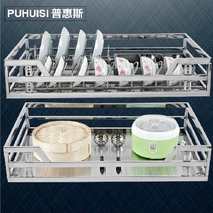  双层抽屉式滑轨碗柜厨房整体橱柜碗架
