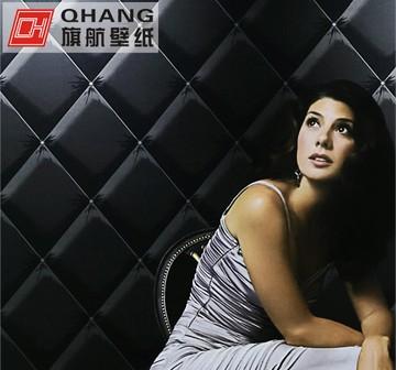  立体仿软包皮革 客厅壁纸背景墙qdj-l