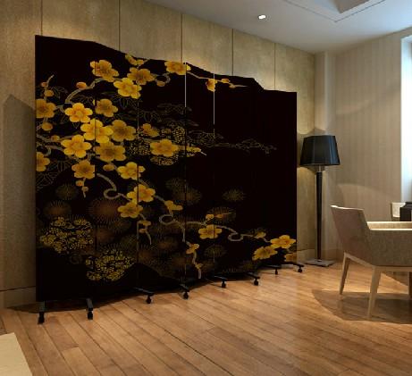  实木布艺 玄关门 家居 花卉 pf7-55