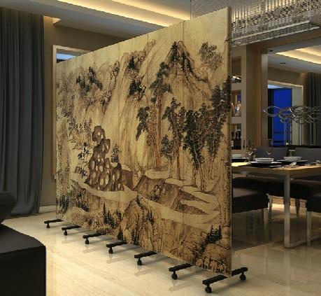 酒店玄关门 板式折屏 山水画 pf——.53