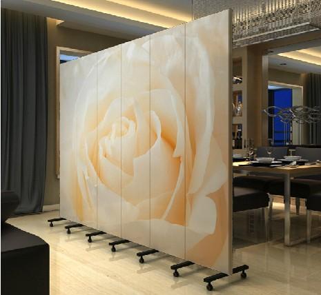 屏风玄关 加轮子隔断 防水板式 玫瑰 pf-46