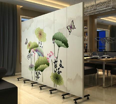 时尚现代 屏风玄关 隔断 酒店办公 荷花 pf-4