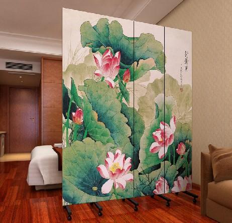 玄关实木布艺酒店办公 荷花系列 pf4-31