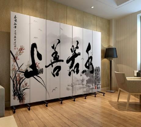 隔断时尚 实木布艺 玄关门 上善若水 pf7-52