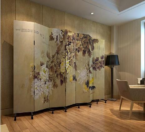 实木布艺 加轮子玄关门 牡丹 pf7-77