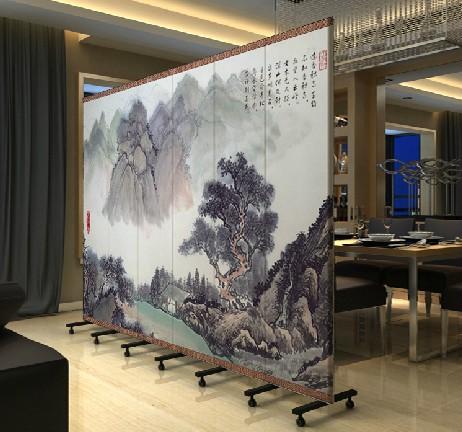 玄关隔断 酒店折叠拉直 防水布艺 pf-97