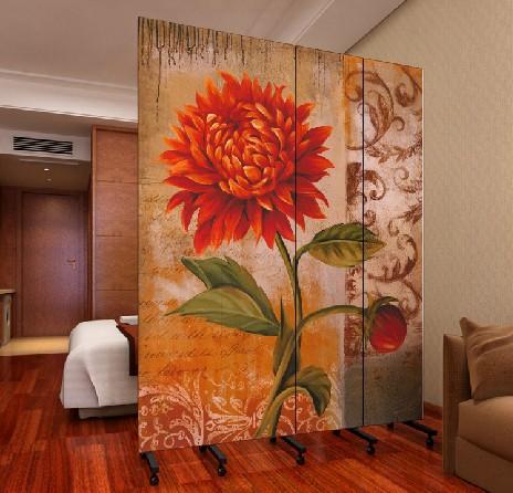 玄关门实木布艺酒店办公时尚花卉 pf4-48