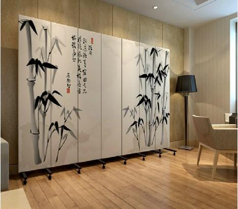 实木布艺 玄关门 家居 竹子报喜 pf7-53