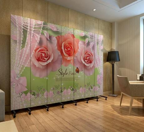 实木布艺玄关门 婚庆酒楼 照相馆 玫瑰pf7-19