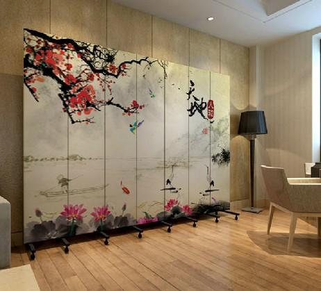 实木布艺 加轮子玄关门 天地人和 pf7-100