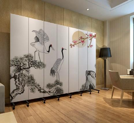 实木布艺 加厚玄关门 松鹤 pf7-43