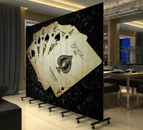 双面屏风 玄关隔断棋牌室 扑克 pf-156