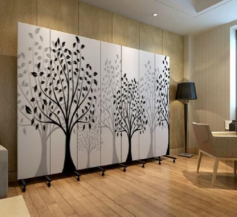 实木布艺玄关门 酒店办公 发财树pf7-65