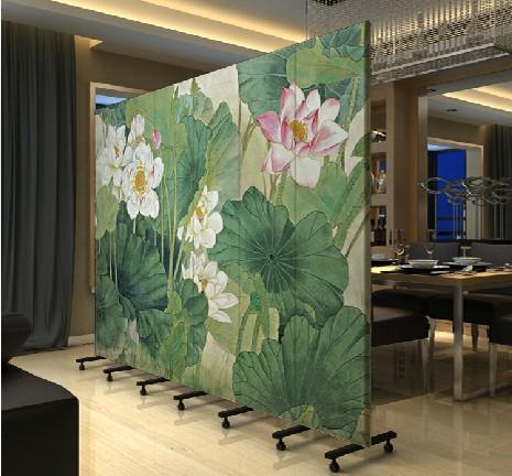 田园家居潮流 简约折屏 荷花媲美 pf-34