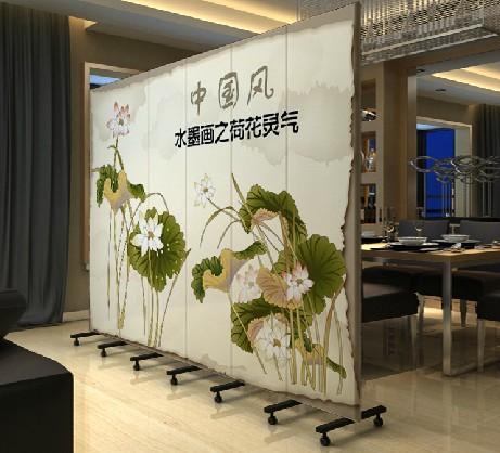 加轮子 酒店办公客厅 中国风 荷花 pf-42