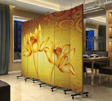 玄关隔断办公酒店 金色荷花 pf-155