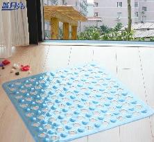 蓝月亮地毯高档按摩浴室防滑地垫卫生间塑料吸盘透明 