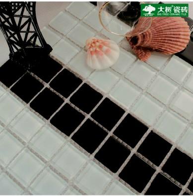 大树瓷砖 黑白玻璃马赛克 水晶材质