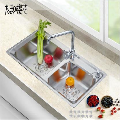 不锈钢双槽 厨房洗菜盘双槽 淘菜盆水槽套餐