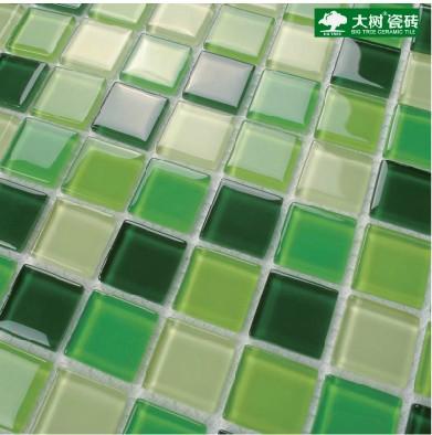 大树瓷砖 绿色玻璃马赛克 电视背景墙 咖啡厅