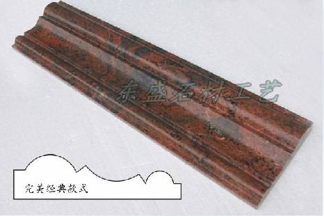 幻彩红天然花岗岩石材线条窗套欧式门套窗套大门套