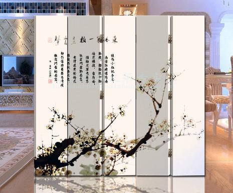 全彩木质座风 改善风水 进门玄关屏风隔断 （一枝梅