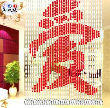 美双绝爱字 水晶珠帘新款 成品门帘 挂帘隔断玄关