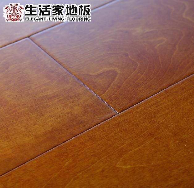 多层实木地板 地热地板 桦木仿古色 超硬原木色 