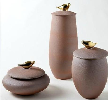 新中式金鸟盖子陶瓷储物装饰罐/家具家居饰品软装配套